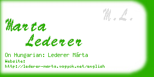 marta lederer business card